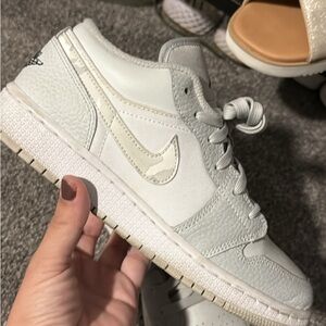 Nike Light Gray and Cream Sneakers Jordan